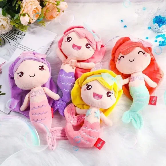 4 Pcs 7.8 Inch Mermaid Stuffed Animal Mermaid Plush Toy Cute Mermaid Princess P